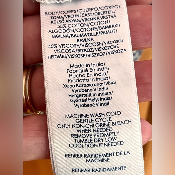 Chaps Blue Ditzy Floral Women's Top SZ M Cotton Viscose Cottagecore Garden Boho - Picture 4 of 14